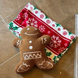 Christmas pillow and blanket combo